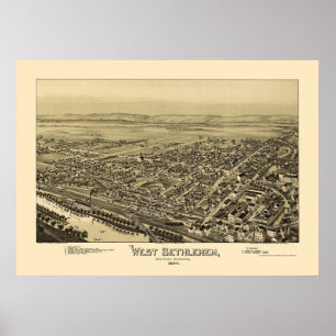 West Bethlehem, PA Panoramic Map - 1894 Poster