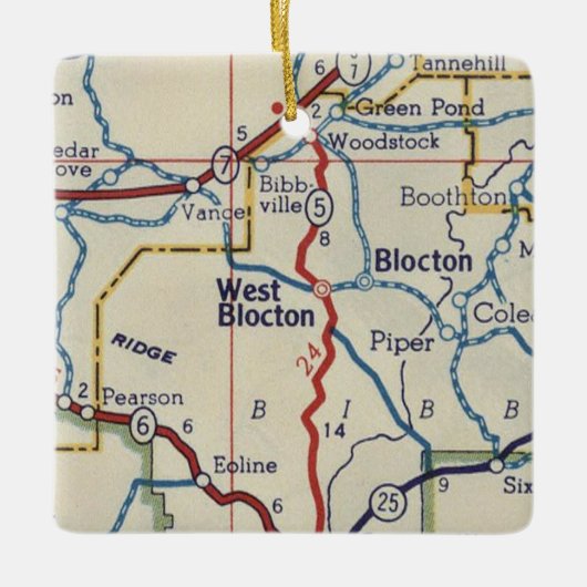 West Blocton AL  Map Keramisch Ornament (Voorkant)