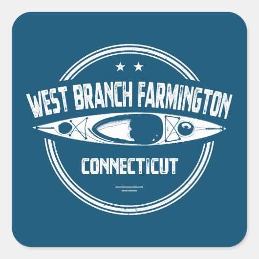 West Branch Farmington River Connecticut Kayaking Vierkante Sticker (Voorkant)