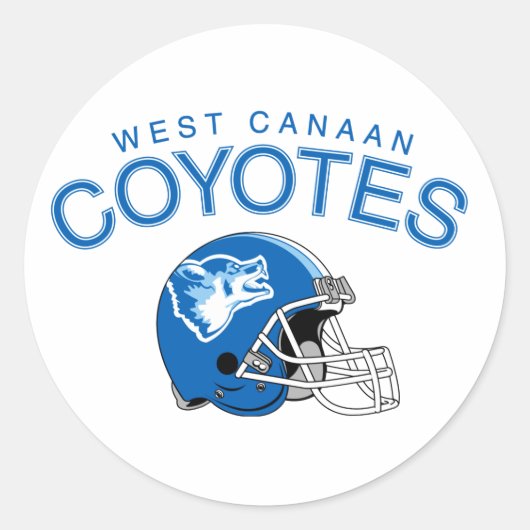 West Canaan Coyotes Ronde Sticker (Voorkant)