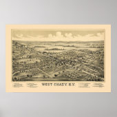 West Chazy, NY Panoramic Map - 1899 Poster (Voorkant)