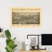 West Chazy, NY Panoramic Map - 1899 Poster (Thuiskantoor)