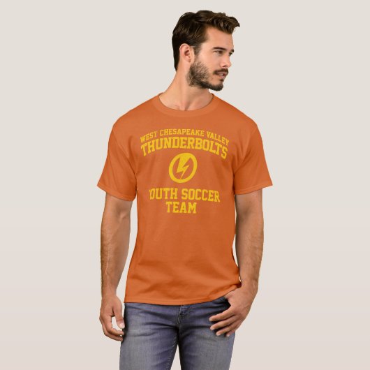 West Chesapeake Valleyhunderbolts Jeugdvoetbal vin T-shirt (Voorkant volledig)
