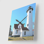 West Chop Lighthouse, Marthas Vineyard MA Clock Vierkante Klok (Hoek)