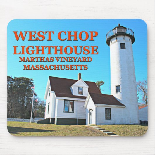 West Chop Lighthouse, Marthas Vineyard MA Mousepad Muismat (Voorkant)