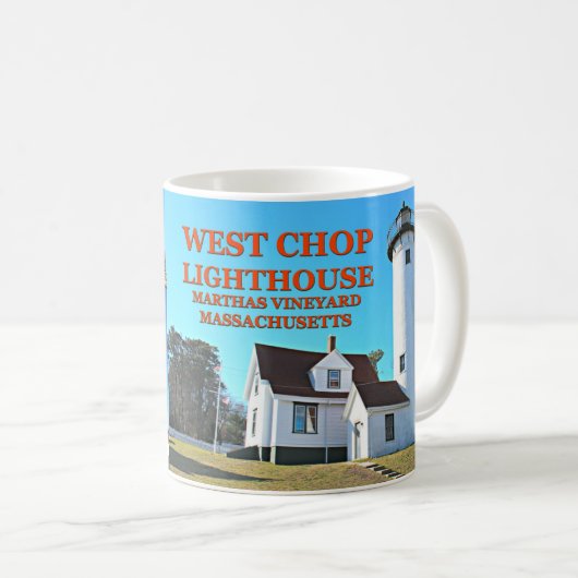 West Chop Lighthouse, Marthas Vineyard MA Mug (Devant droit)
