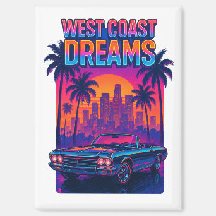 West Coast Dromen – 1980s Synthwave Retro Magneet