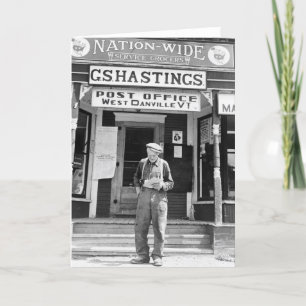 West Danville, VT, Post Kantoor, jaren 1940 Kaart