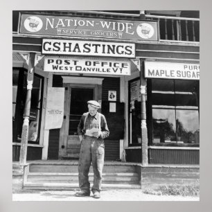 West Danville, VT, Post Kantoor, jaren 1940 Poster