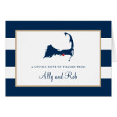 West Dennis Cape Cod Map met hart Dank je (Voorkant Horizontaal)