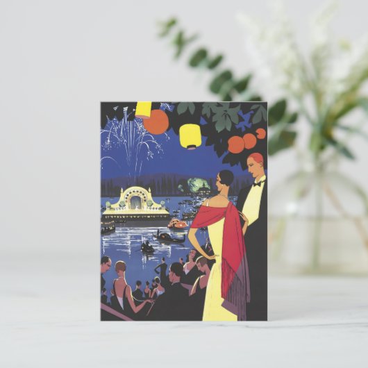 West Egg Gatsby Party Briefkaart (Staand voorkant)