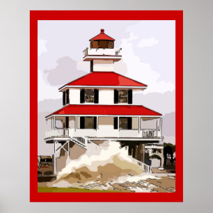 West End Light in Storm Poster