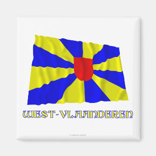 West Flanders Waving Flag met naam Magneet