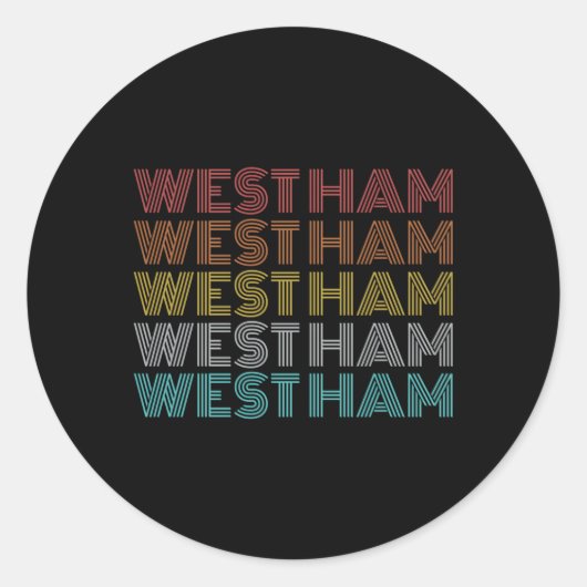 West Ham Ronde Sticker (Voorkant)