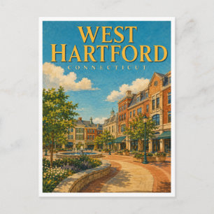 West Hartford Connecticut Blue Back GeoSaga Briefkaart