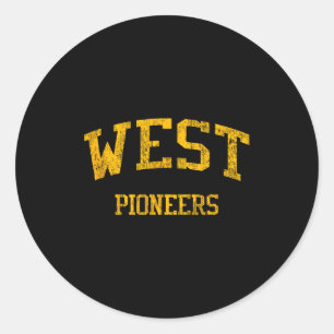 West High School Hs Wichita Ks Vintage Srts  Ronde Sticker