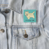 West highland-gezegde vierkante button 5,1 cm (In situ)