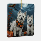 West Highland Halloween Spooky Keramisch Ornament (Rechts)