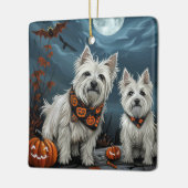 West Highland Halloween Spooky Keramisch Ornament (Links)