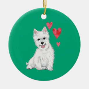 West Highland Terrier Aanpasbare Westie Keramisch Ornament