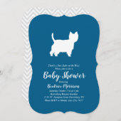 West Highland Terrier Dog Baby shower Blue Boy Kaart (Voorkant / Achterkant)