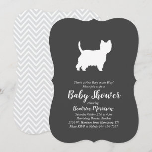West Highland Terrier Dog Baby shower Westie Kaart