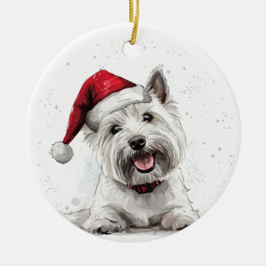 West Highland Terrier Dog Christmas Personalized Keramisch Ornament (Voorkant)