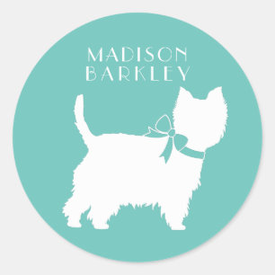 West Highland Terrier Dog Puppy Westie Ronde Sticker