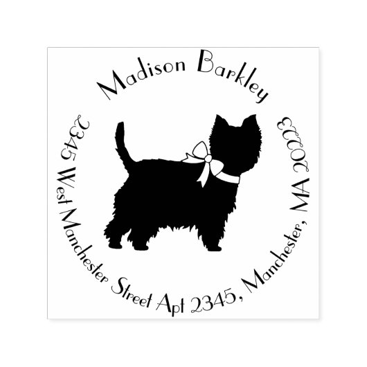 West Highland Terrier Dog Puppy Westie Zelfinktende Stempel (Design)