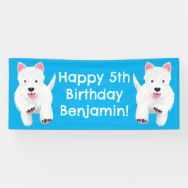 West highland terrier gepersonaliseerde verjaardag spandoek