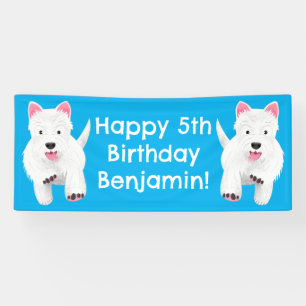 West highland terrier gepersonaliseerde verjaardag spandoek