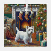 West Highland Terrier Holiday  Glas Ornament (Achterkant)