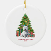 West Highland Terrier hond gepersonaliseerde kerst Keramisch Ornament (Achterkant)