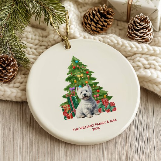 West Highland Terrier hond gepersonaliseerde kerst Keramisch Ornament