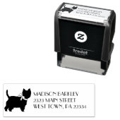 West Highland Terriër Hond Puppy Zelfinktende Stempel (In situ)