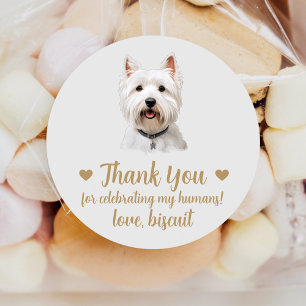 West Highland Terrier Honden Huwelijks Favor Stick Ronde Sticker