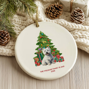 West Highland Terrier Honden Persoonlijke Kerstmis Keramisch Ornament