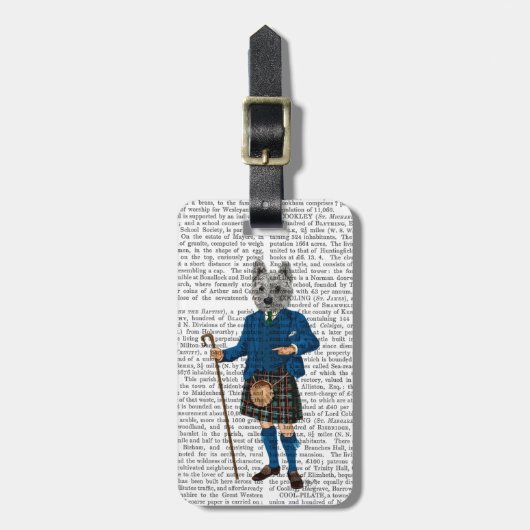 West Highland Terrier in Kilt 3 Bagagelabel (Voorkant verticaal)