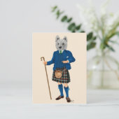 West Highland Terrier in Kilt Briefkaart (Staand voorkant)