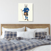 West Highland Terrier in Kilt Canvas Afdruk (Insitu (Slaapkamer))