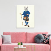 West Highland Terrier in Kilt Canvas Afdruk (Insitu (Woonkamer))