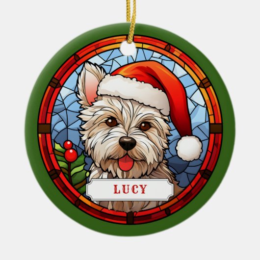 West Highland Terrier keramische cirkel Ornament (Voorkant)