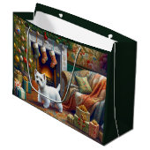West Highland Terrier  Large Gift Bag Groot Cadeauzakje (Voorkant Gekanteld)