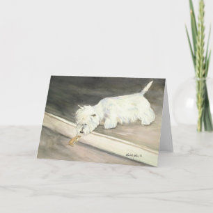 "West Highland Terrier Meets Hamster Notecards" Kaart