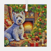 West Highland Terrier-sieraad Glas Ornament (Achterkant)