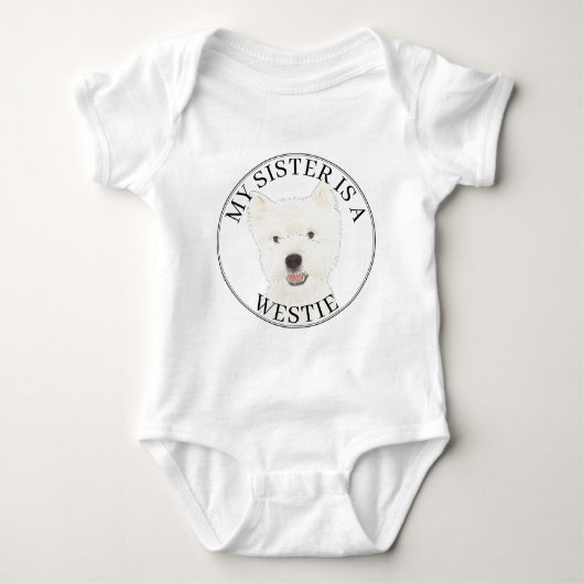 West Highland Terrier Westie Big Sister Romper (Voorkant)