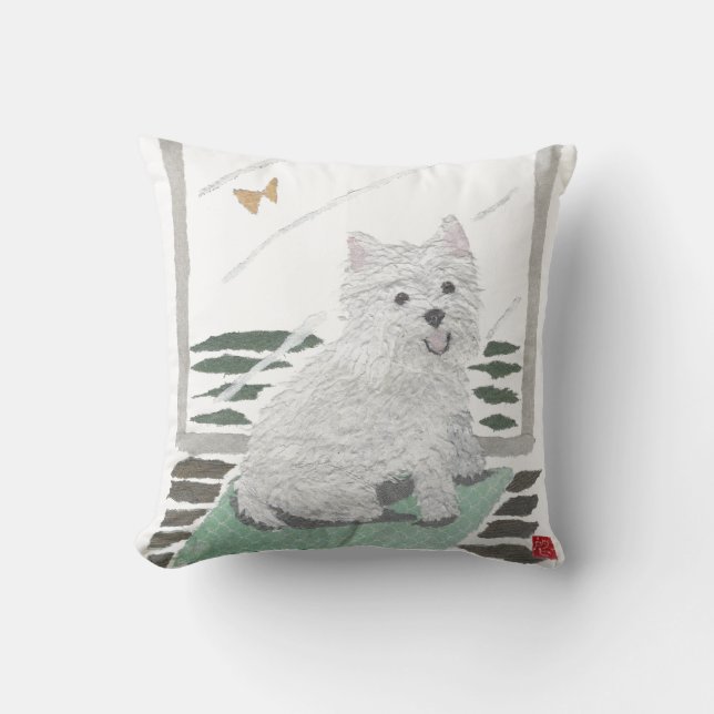 West Highland Terrier, Westie Pillow Kussen (Voorkant)