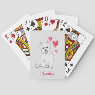 West Highland Terrier White Fur Westie Pokerkaarten