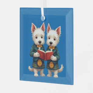 West Highland Terriers Burns Supper Lezen Poëzie Glas Ornament
