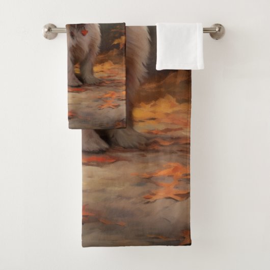 West Highland White Terrier à l'automne Leaves aut (En situation)